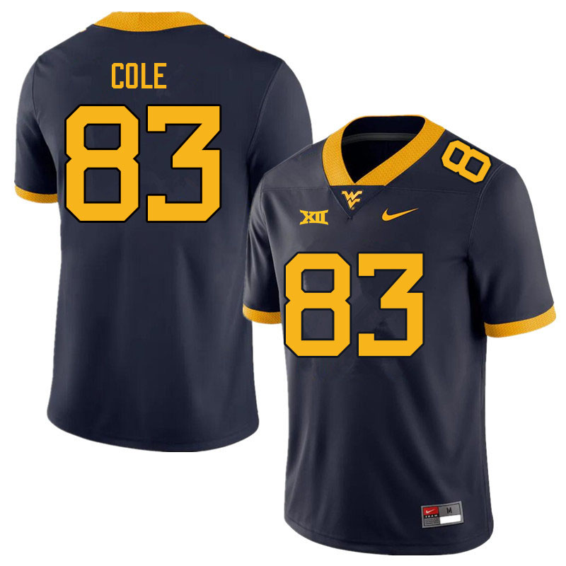 Men #83 C.J. Cole West Virginia Mountaineers College Football Jerseys Sale-Navy